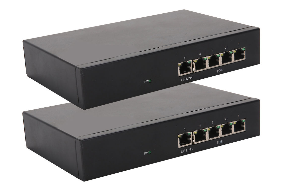 Industrial Wall mount gigabit switch poe powered , 1Gbps 5 port gigabit