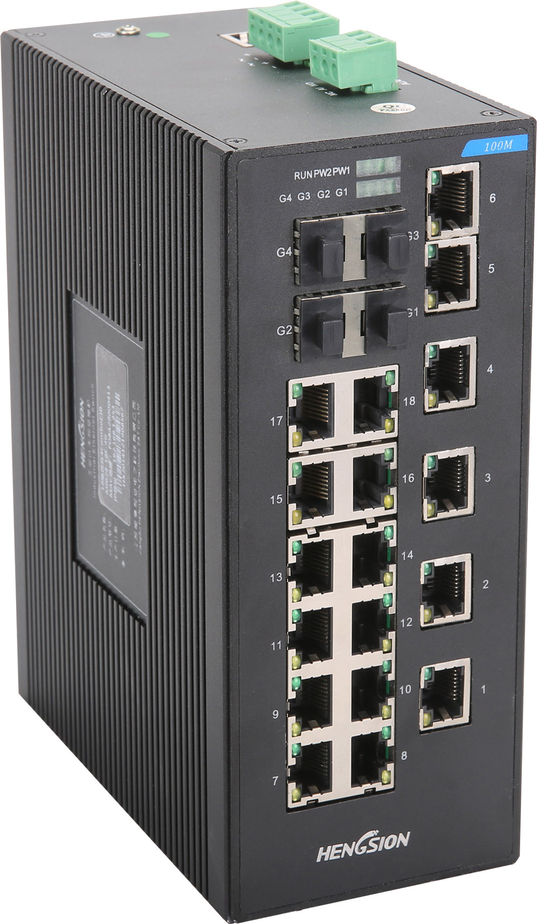 smart 18 port Industrial managed switch 4 SFP 1000M fiber