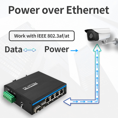 6 Port Full Gigabit Industrial Ethernet PoE+ POE Fiber Switch Din Rail 120W Budget OEM