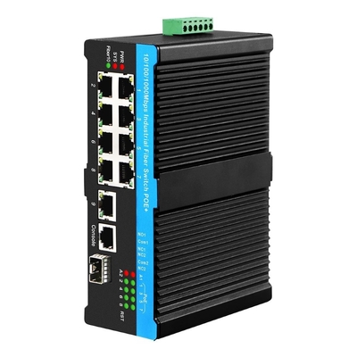 8 Port Gigabit BT PoE Managed Switch With 1 SFP / Copper Uplink 480W Budget Din Type