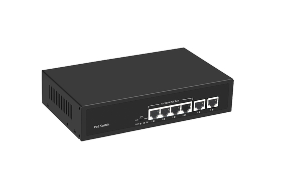 6 Port 10/100M Ethernet CCTV POE Switch Support PoE Af/At 120W Budget 2*10/100M Uplink Ports
