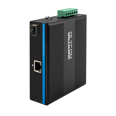 2 Port 10/100mpbs Fast Ethernet  Industrial Fiber Media Converter With 1RJ45+1SFP