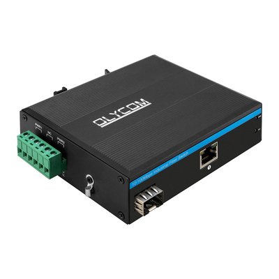 2 Port 10/100mpbs Fast Ethernet  Industrial Fiber Media Converter With 1RJ45+1SFP