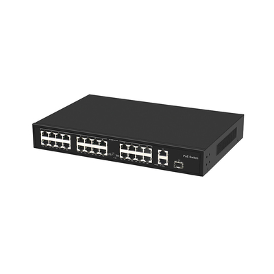 24 Port Fiber Optic Ethernet Switch 10/100M 300W Budget 802.3at Compliant