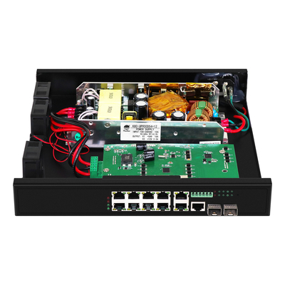 8 Port UPoE Rack Managed Switch 900W Budget 220V Input 2.5G Fiber Gigabit Ethernet