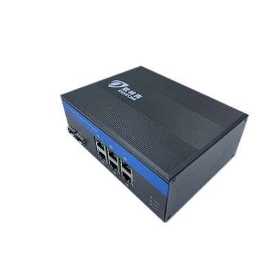 Industrial Grade 2 SFP Port Din Rail Mount Ethernet Switch For Outdoor