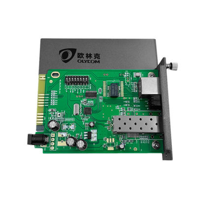 Gray POE Fiber Optic Ethernet Media Converter LC Fiber SFP Megabit 10/100M