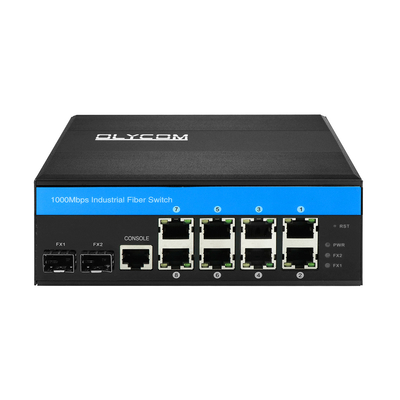 Industrial Managed Ethernet Gigabit SFP Switch LC Connector 8 Port 10/100/1000base-T