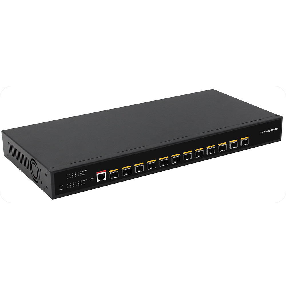 10G Fiber L3 Managed Switch 12 Port Full Optic Ports Console Manageable ...