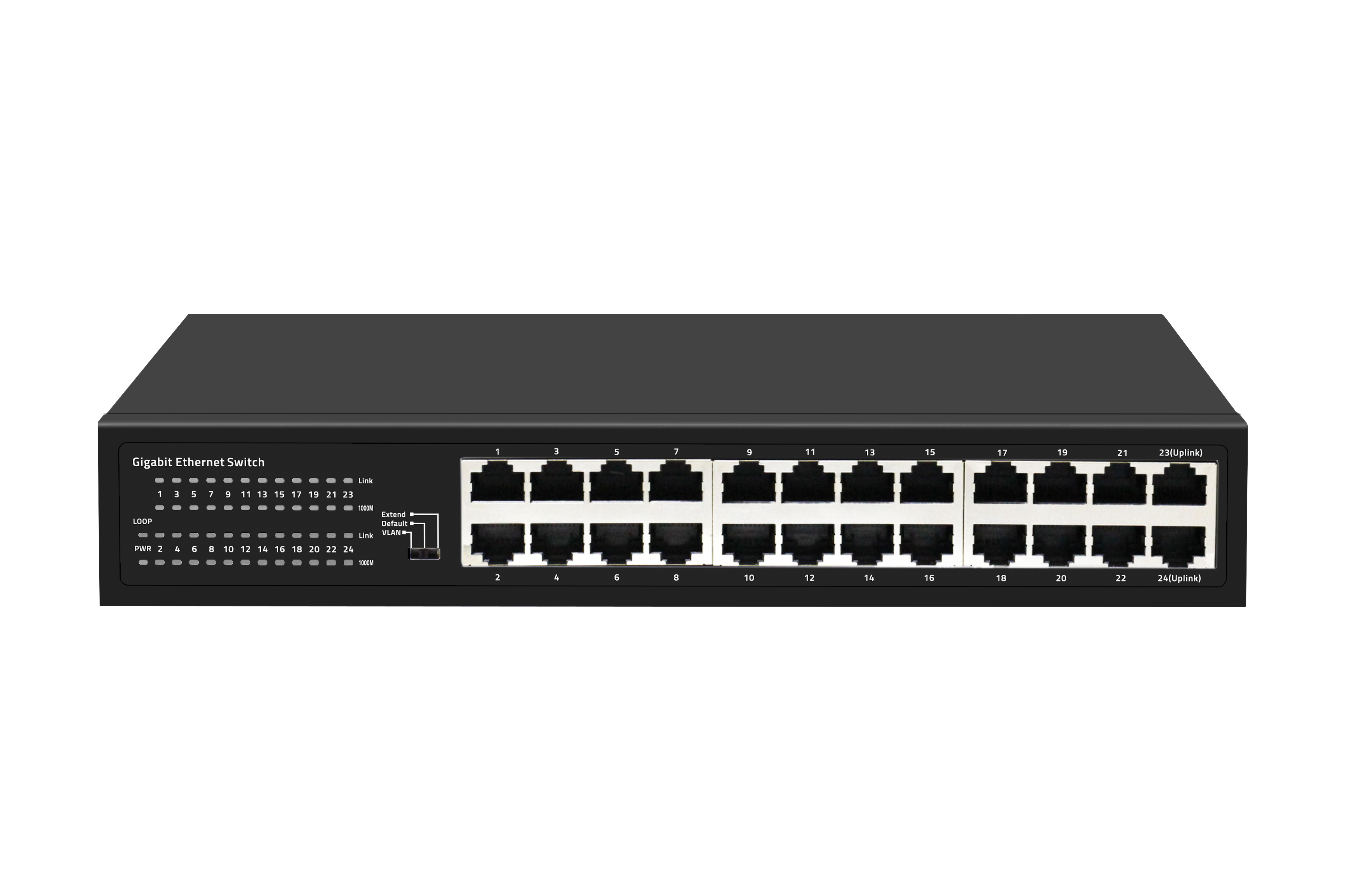 24-Port Gigabit Ethernet Switch with Smart Modes Fanless Desktop type ...