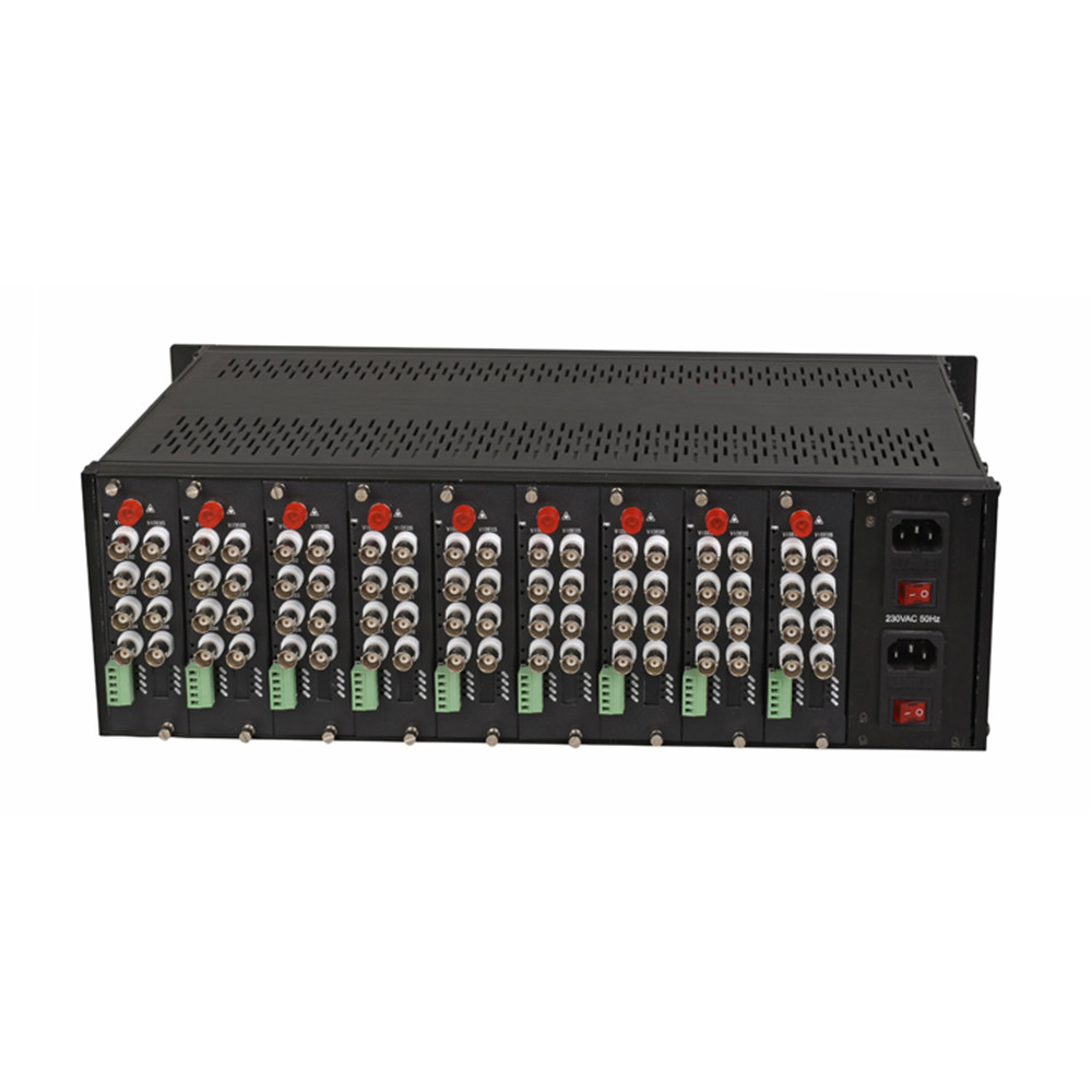 3U Video Media Converter Rack Chassis Dual Power Supply For Video Fiber ...