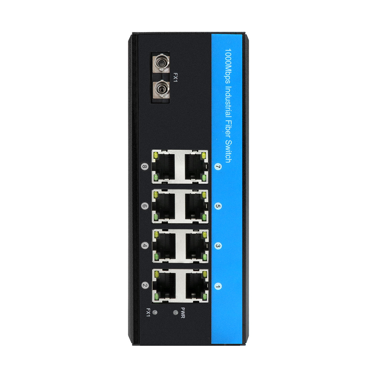 Din Rail Mounted IP40 Industrial POE Switch 48 52VDC With 8 RJ45 Port