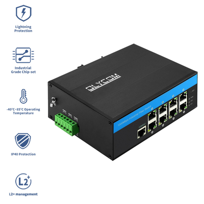 2 Layer Manageable Ethernet POE Switch 48v 8 Port Gigabit 802.3af / at 240w
