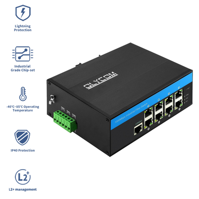 Layer 2 Manageable Ethernet Switch 8 Port PoE Gigabit 802.3Af/at 240W Vitesse Based CE