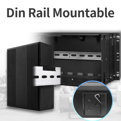 8 Port PoE Ethernet Switch Industrial Unmanaged Network 120W/240W DC48V IP40 Rated