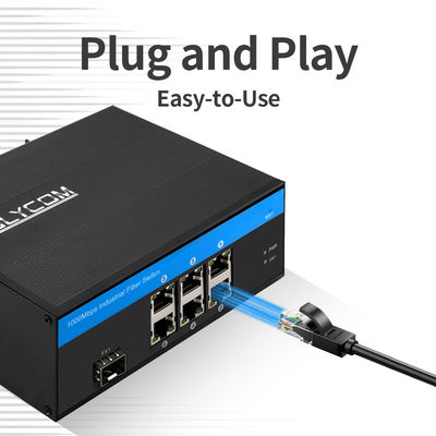 Gigabit Fiber Optic Switch Unmanaged 180W Active PoE DIN Rail For IP Camera Use