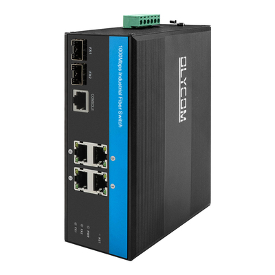 Industrial Managed Ethernet Switch 2.5G SFP Fiber Uplink Gigabit IP40 24VDC Fanless