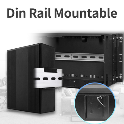 4 SFP Fiber Ports Industrial Ethernet Switch Din Rail Mounted For Outdoor