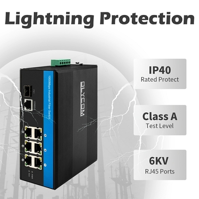 Gigabit Industrial Managed PoE Switch 7 Port With 2.5G Fiber Ring Manageable