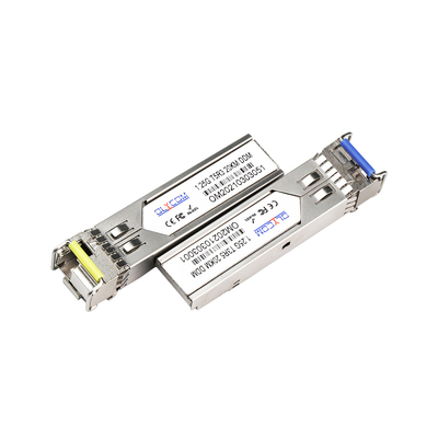 SMF LC Connector 1.25G SFP Module , Single Fiber Transceiver 1310nm / 1550nm 20km