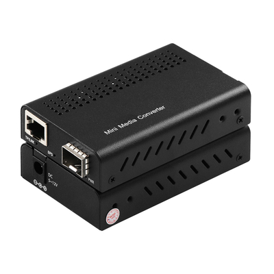 1G 10G Unmanaged Copper SFP+ Fiber Ethernet Media Converter DC12V With DIP