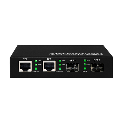 Commercial Ethernet Fiber Optic Switch 4 Port Sfp Unmanaged Gigabit