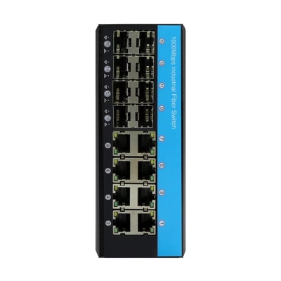 OLYCOM Managed Switch 8 Port Gigabit Ethernet 12V Industrial Grade with 8 Port SFP Din Rail Mounted IP40 for Outdoor Use