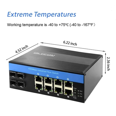 OLYCOM PoE Network Switch 8 Port 240W Budget Industrial Gigabit Ethernet CE FCC