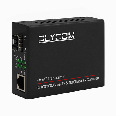 1G SFP Media Converter Gigabit Fiber Optic Ethernet Unmanaged Mini Size Black DC5V