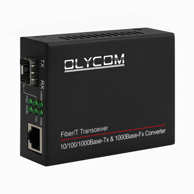 1G SFP Media Converter Gigabit Fiber Optic Ethernet Unmanaged Mini Size Black DC5V CE