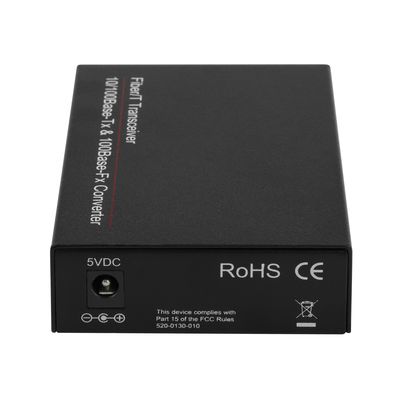1G SFP Media Converter Gigabit Fiber Optic Ethernet Unmanaged Mini Size Black DC5V CE