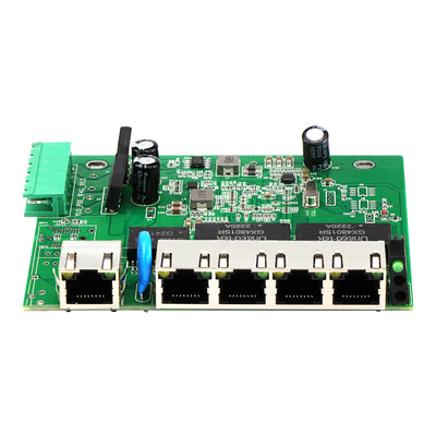 Mini Industrial Grade 5 Port Full Gigabit Unmanaged Ethernet Switch PCBA 9V 12V 24V