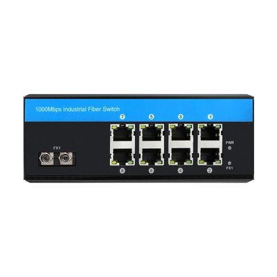 8 Port Industrial Gigabit Network Switch Unmanaged ST Fiber Singlemode 30Km DC24V CE