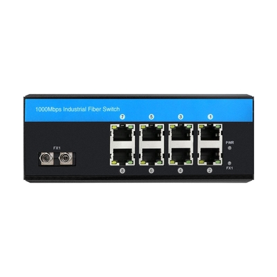 9 Port Industrial Gigabit Unmanaged Ethernet Switch ST Fiber Singlemode 30km Dc24v