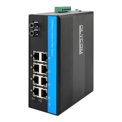 8 Port Industrial Gigabit Network Switch Unmanaged ST Fiber Singlemode 30Km DC24V