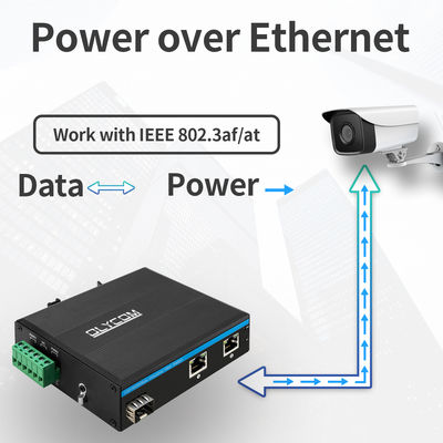 Gigabit 30W 60W PoE Switch Extender Industrial Grade SFP Fiber Switch Unmanaged DC48V