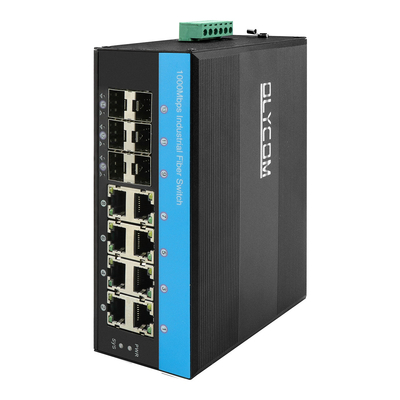 14 Port Full Gigabit Industrial Layer 2 Managed SFP PoE Switch 1G 2.5G Optical Uplink