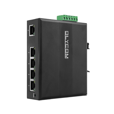E-Mark 5 Port Unmanaged Gigabit Din Rail 24V Ethernet Switch Industrial Temp
