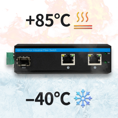 3 Port Compact Gigabit Ethernet Switch Hardened 100/1000M Fiber Dual 24V Input
