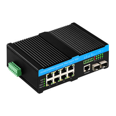 8 Port Gigabit 802.3bt PoE Switch 720W L2 Web Managed 2.5G Fiber Fanless CE IP40 Rated