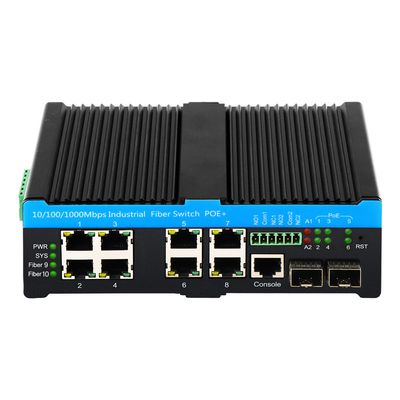 10 Port Gigabit Managed 90W POE Switch With 2 Combo Ports Industrial Wide Temp