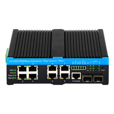 Gigabit L2 Managed 90W PoE Switch 10 Port With 2 Combo Ports Rugged 48V Active PoE