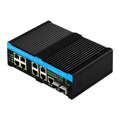 Gigabit L2 Managed 90W PoE Switch 10 Port With 2 Combo Ports Rugged 48V Active PoE