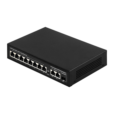 11 Port 100M Unmanaged Ethernet Switch With 8 Port AI 25 Meter PoE 120W Power