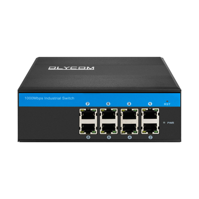 E-Mark Industrial Network Switch 8 Port Gigabit Ethernet Unmanaged Rugged Din Rail