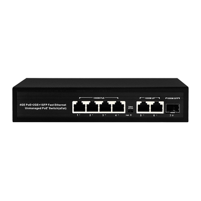 Gigabit 4 Port POE Network Switch Unmanaged With 2 SFP/RJ45 100/1000M Uplink