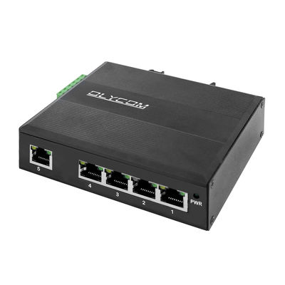 5 Port RJ45 Gigabit Unmanaged Industrial Ethernet Switch with IP40 E-Mark and Din-Rail Mounting