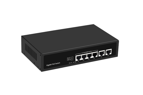 6 Port Gigabit DC52V 1.25A POE Ethernet Switch 12Gbps AC 100~240V