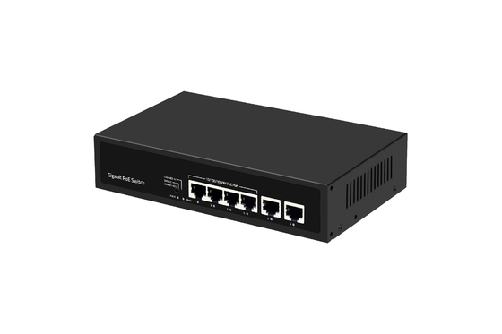 6 Port Gigabit DC52V 1.25A POE Ethernet Switch 12Gbps AC 100~240V