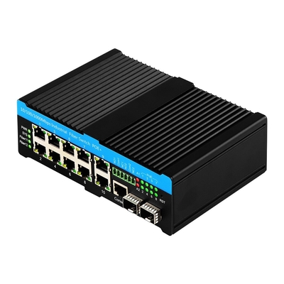 90w Managed DC48v Industrial Poe Switch Gigabit Fiber Switch Din Rail For Outdoor